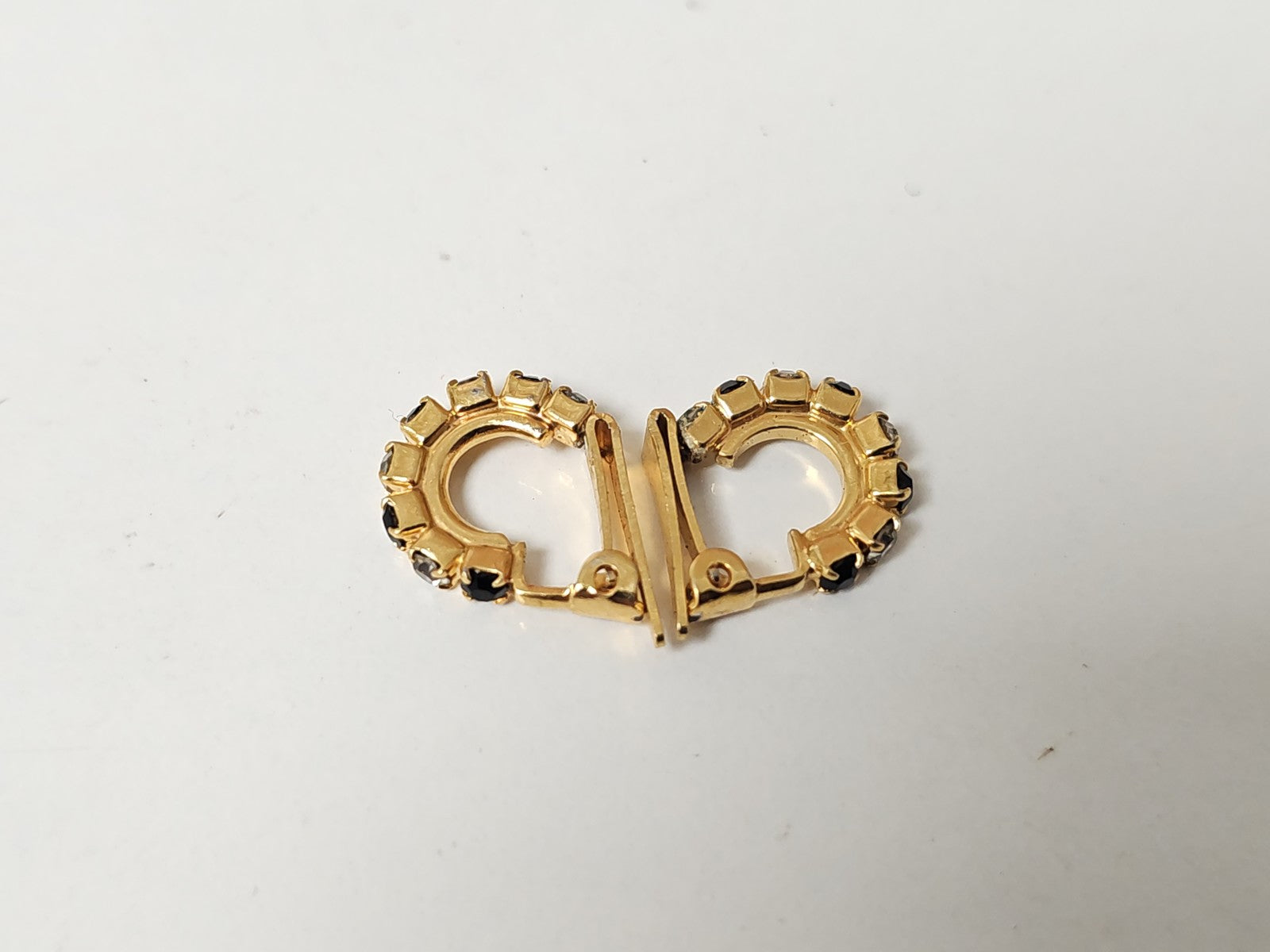 Pair of vintage earrings, old retro jewelry for collector