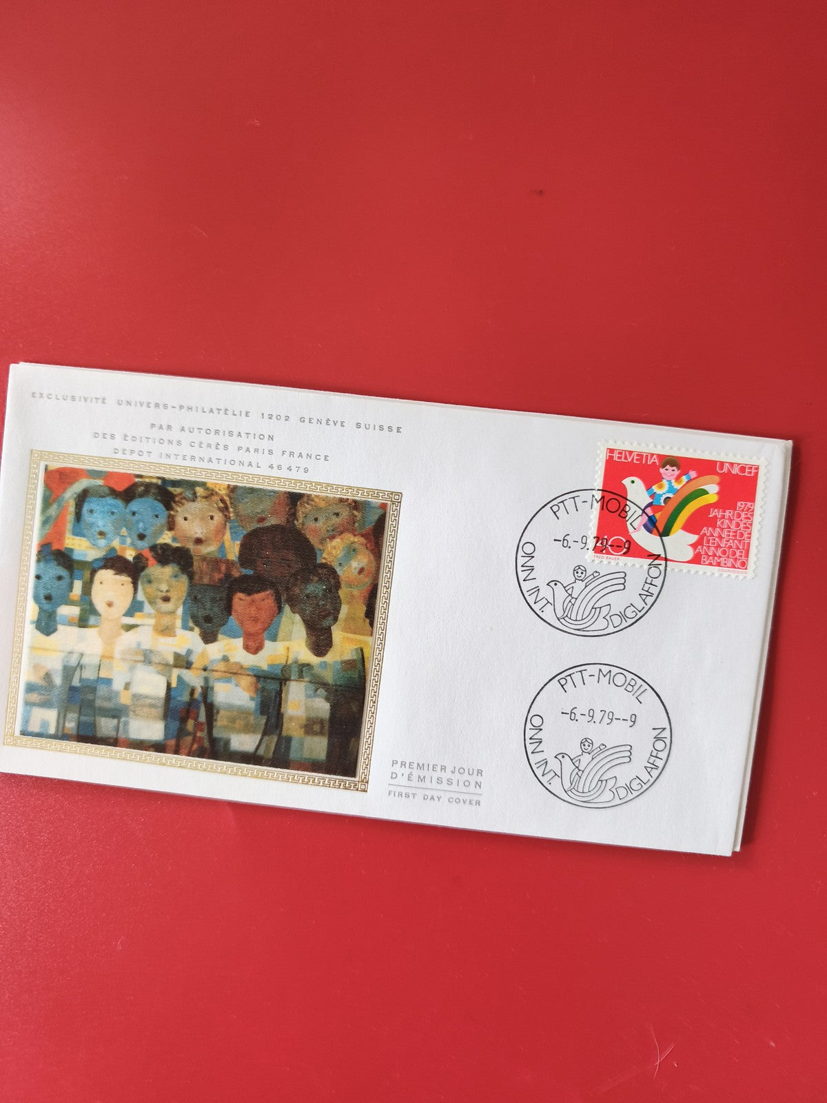Enveloppe philatélie premier jour UNICEF Genève 1979 timbre Suisse illustrée