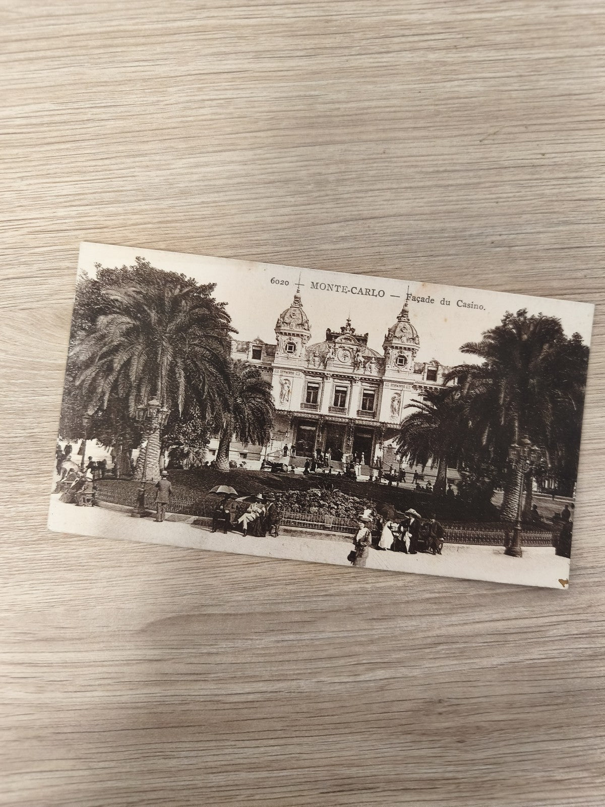 Carte postale ancienne Monte-Carlo Casino façade, noir et blanc, vintage CPA