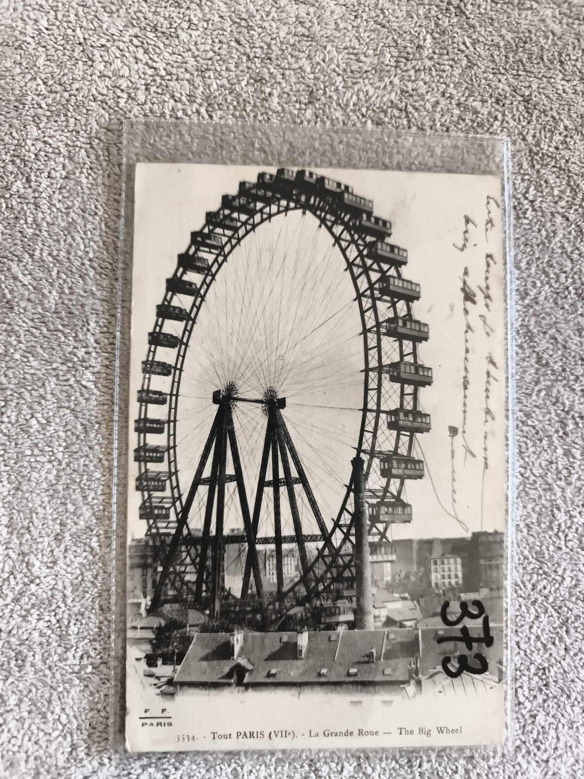 Carte postale ancienne Paris Grande Roue VIIe F.F. Paris CPA
