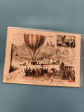 Carte postale illustrée La Poste par Ballon 1870-71, oblitérée Paris 1955