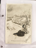 Carte postale ancienne CPA, enfant endormie, hiver, A. Rouanet Paris