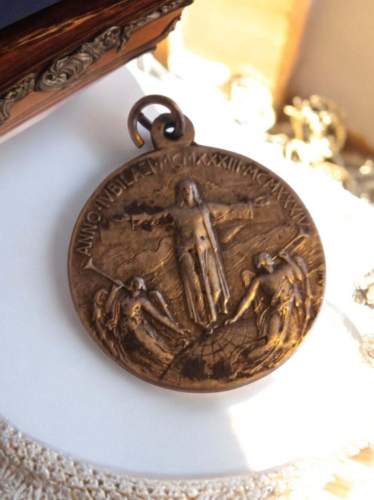 Médaille religieuse catholique ancienne bronze ANNO IVBILAR MCXXXIII MCXXXIV