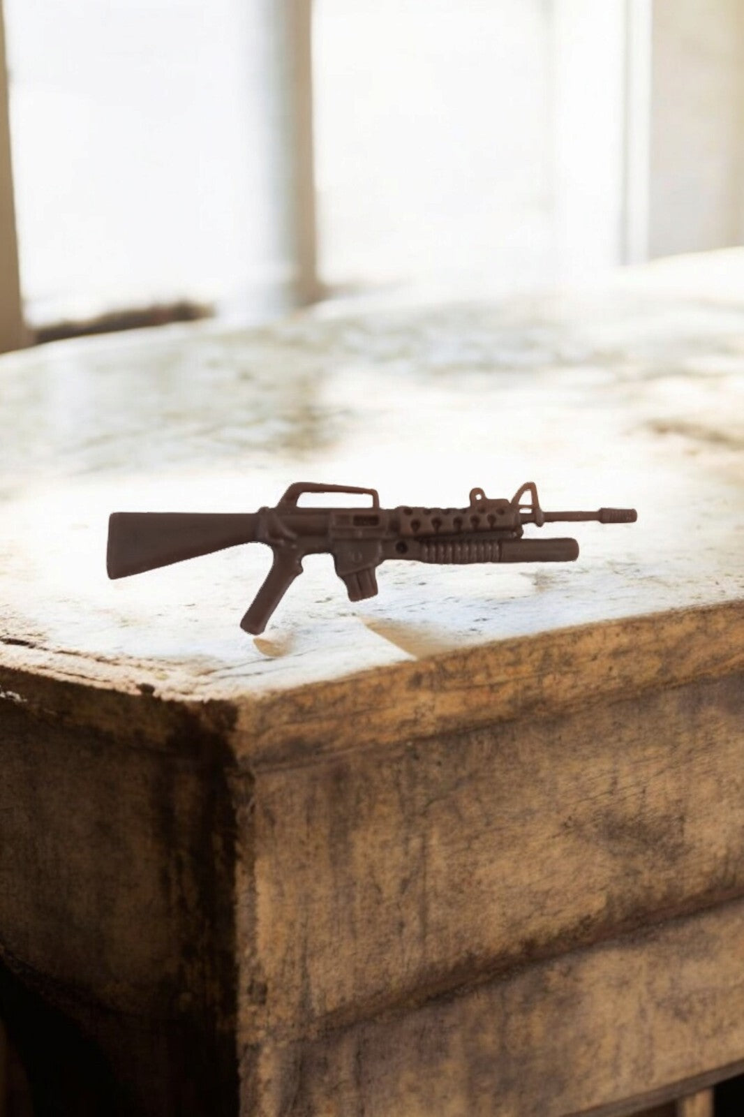 Accessoire fusil vintage pour figurine Gi Joe, arme noire, pièce d'origine