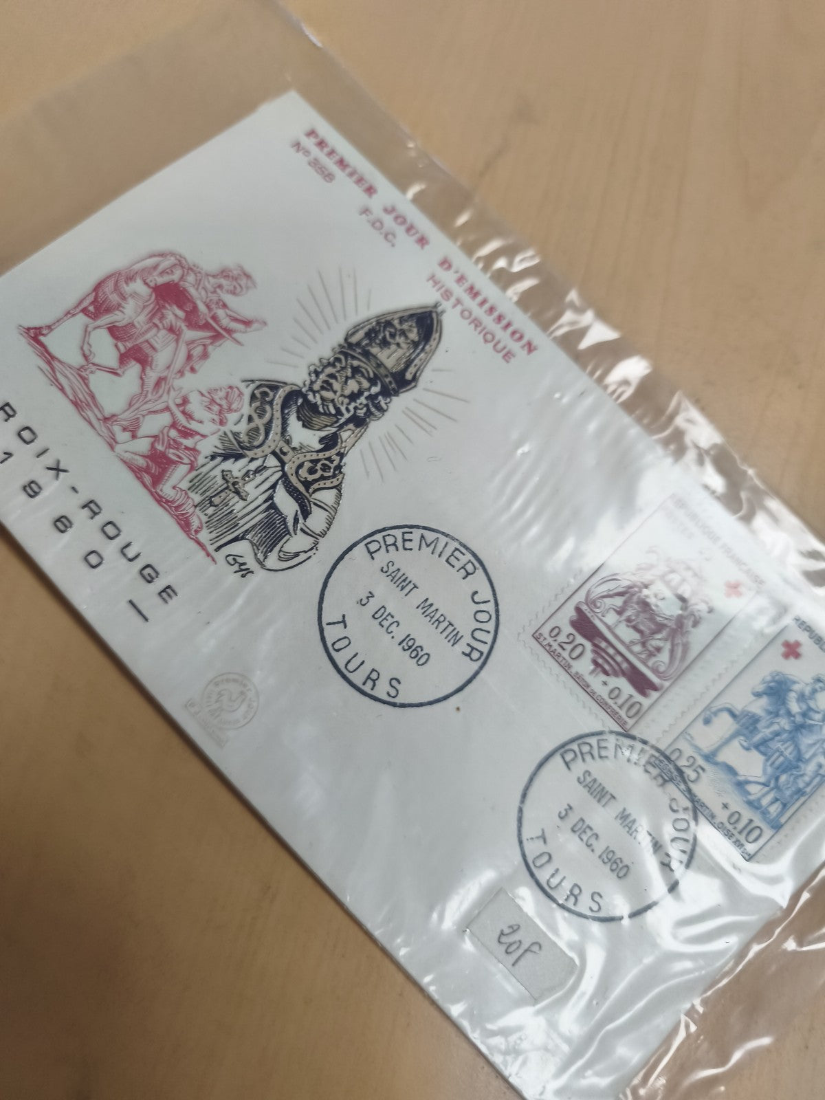 Enveloppe Premier Jour Croix-Rouge 1960 Saint Martin Tours philatélie