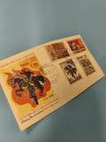 Ancienne enveloppe FDC Vietnam 1966 timbres illustrés guerre et reconstruction