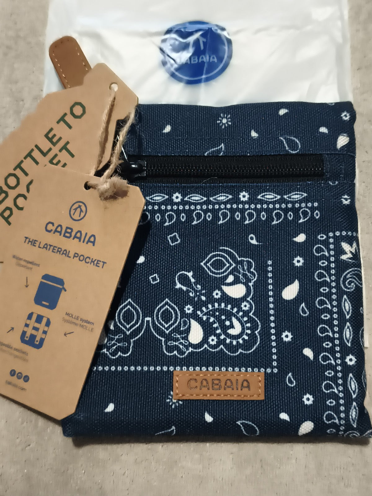 Pochette latérale Cabaia bleu bandana 15 cm accessoire sac étanche