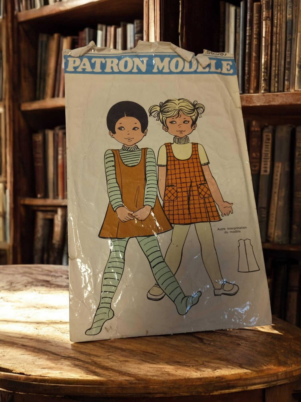 Patron de couture vintage enfant, modèle rétro robe fille, ancien patron