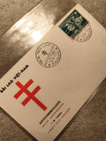 Lettre premier jour Vietnam 1960 Bài Lao Croix de Lorraine antituberculeux FDC
