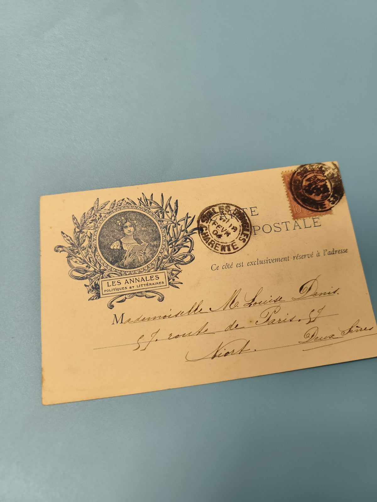 Carte postale ancienne CPA Les Annales illustrée timbre 10c cachet Niort