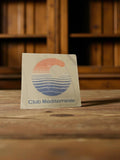 Autocollant ancien Club Méditerranée vintage rétro logo bleu rouge années 70