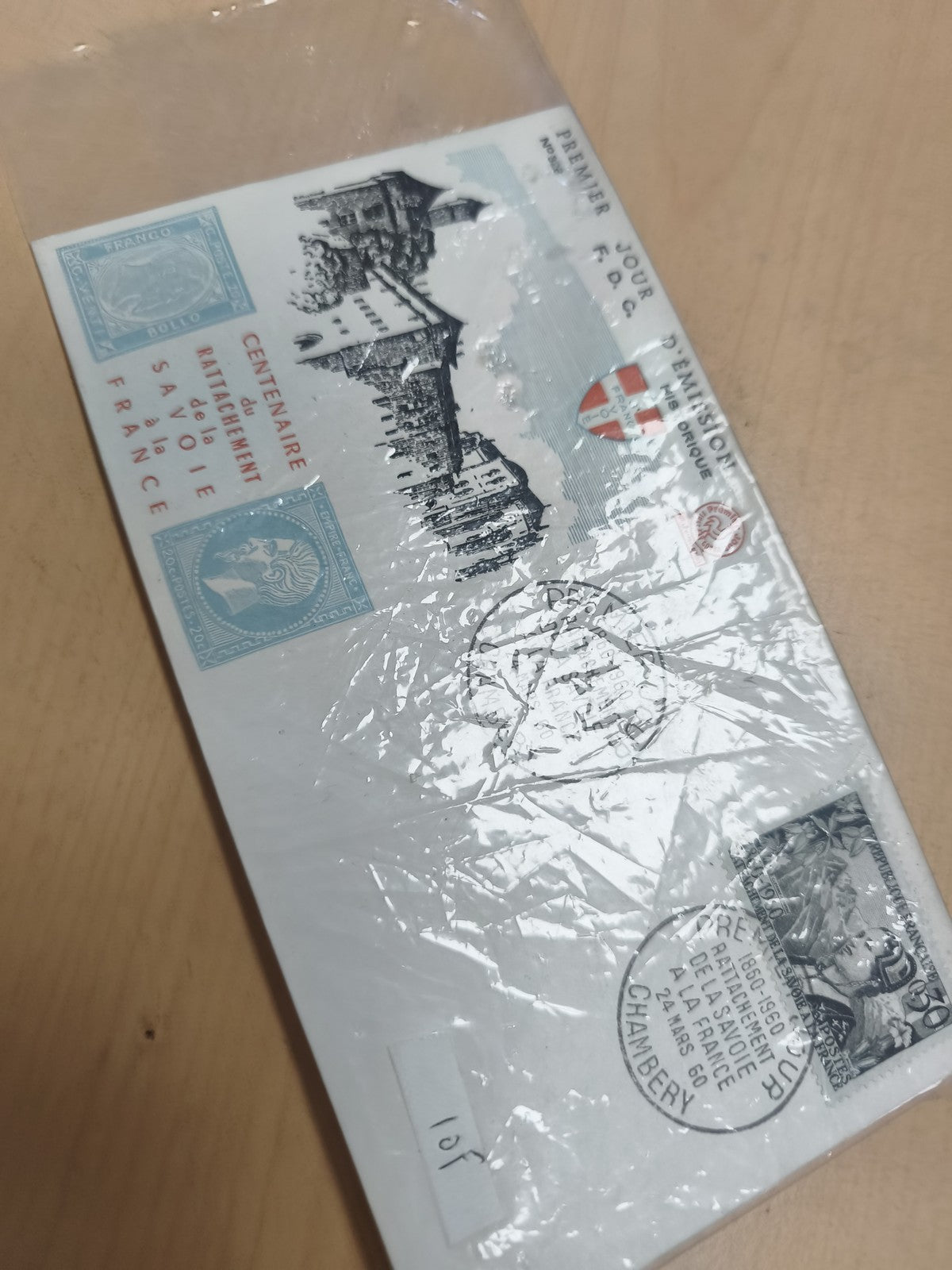 Enveloppe Premier Jour Savoie 1960 philatélie rattachement France Chambéry