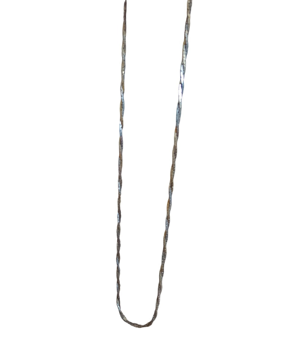 Collier chaîne torsadée argenté vintage années 90 style fantaisie mixte