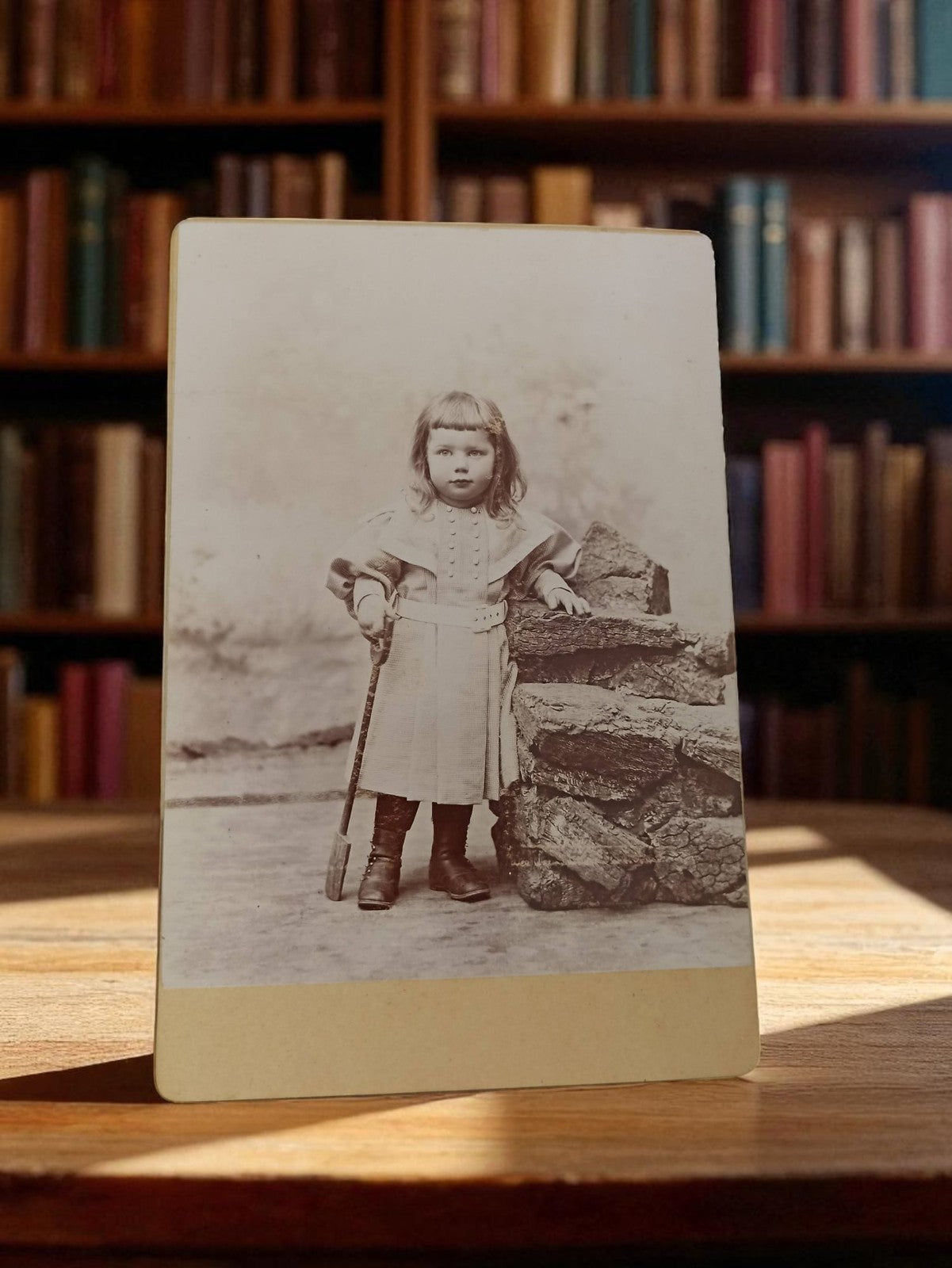 Photographie ancienne cabinet de curiosités XIXe siècle portrait enfant vintage