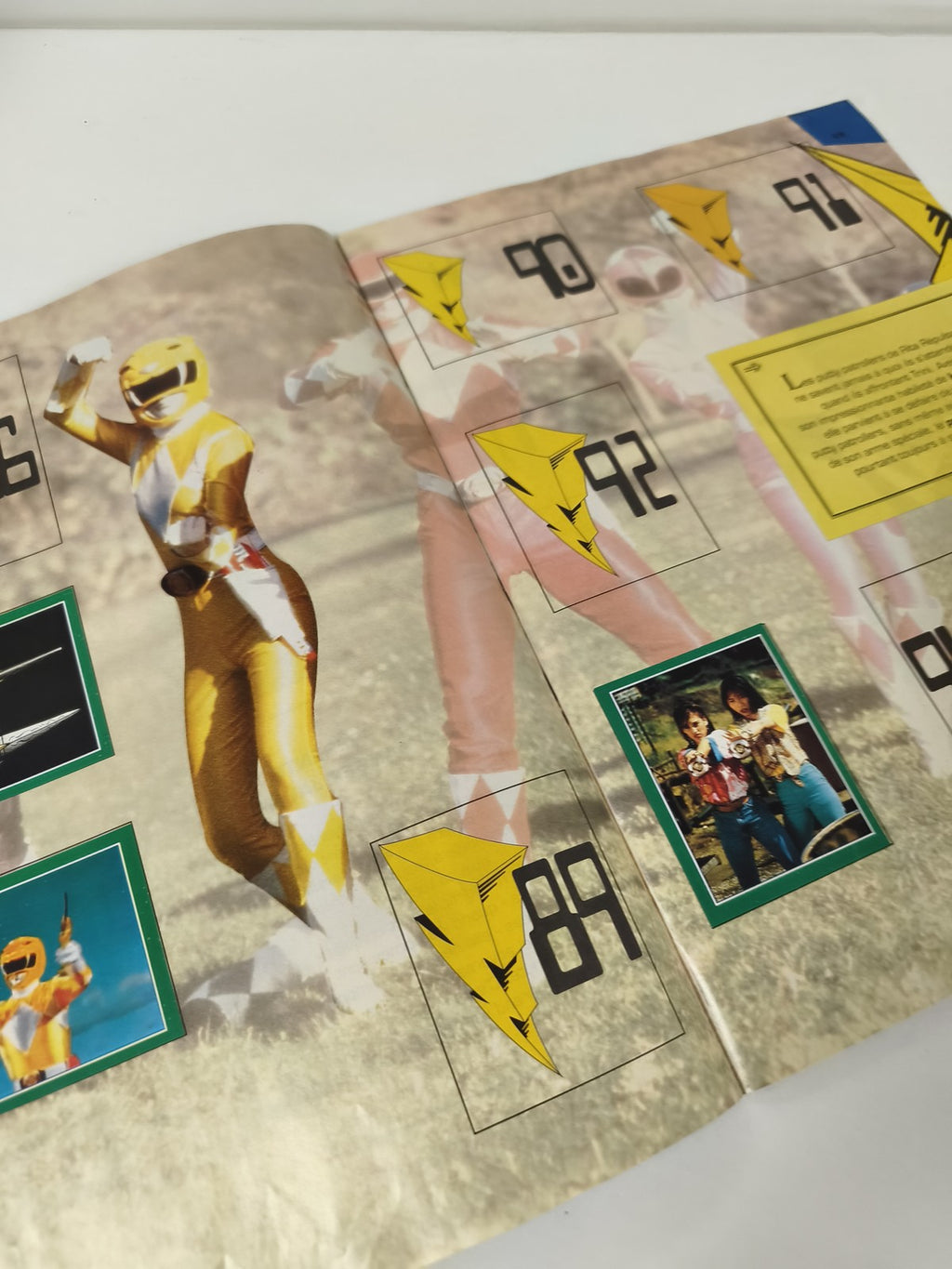 Vintage album Panini Power Rangers incomplet Merlin Collection années 90