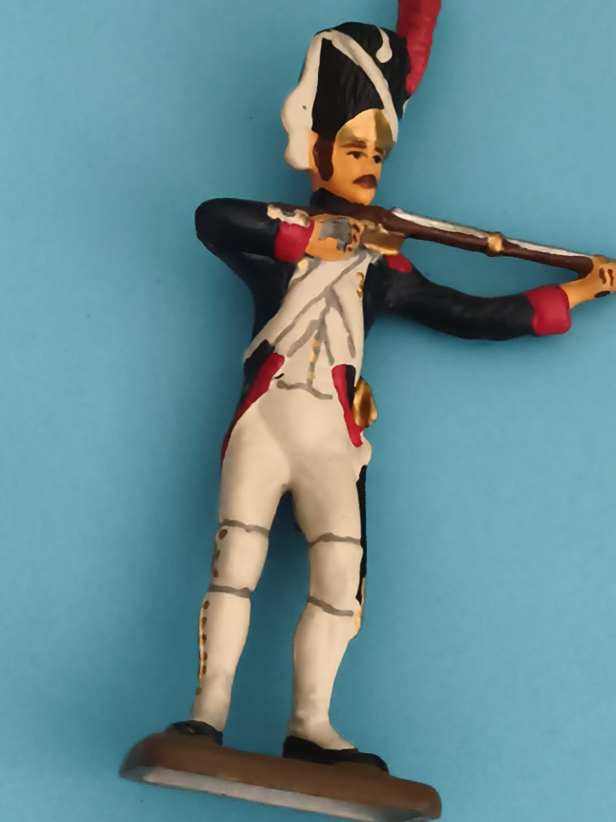 Figurine soldat plomb Empire uniforme bleu blanc rouge ancien militaire Napoléon