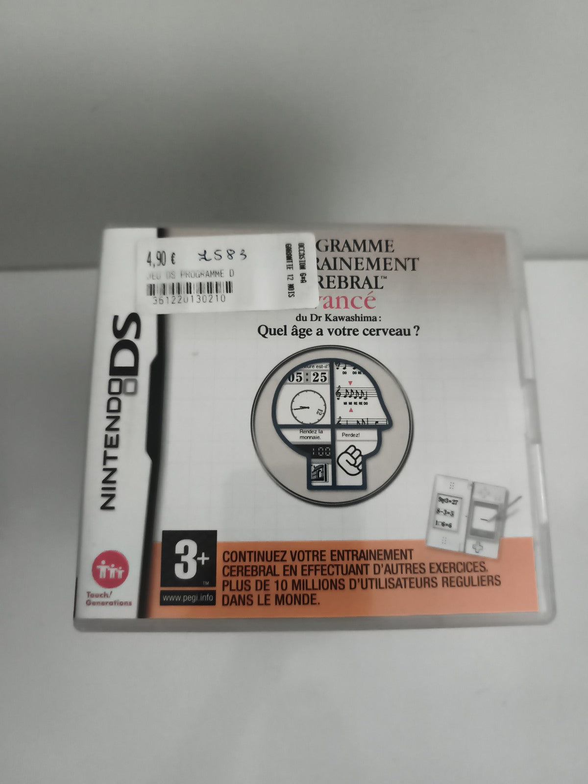 Jeu Nintendo DS Programme d'Entraînement Cérébral Dr Kawashima complet