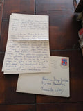 Lettre manuscrite vintage années 50/60 Marseille avec enveloppe timbrée
