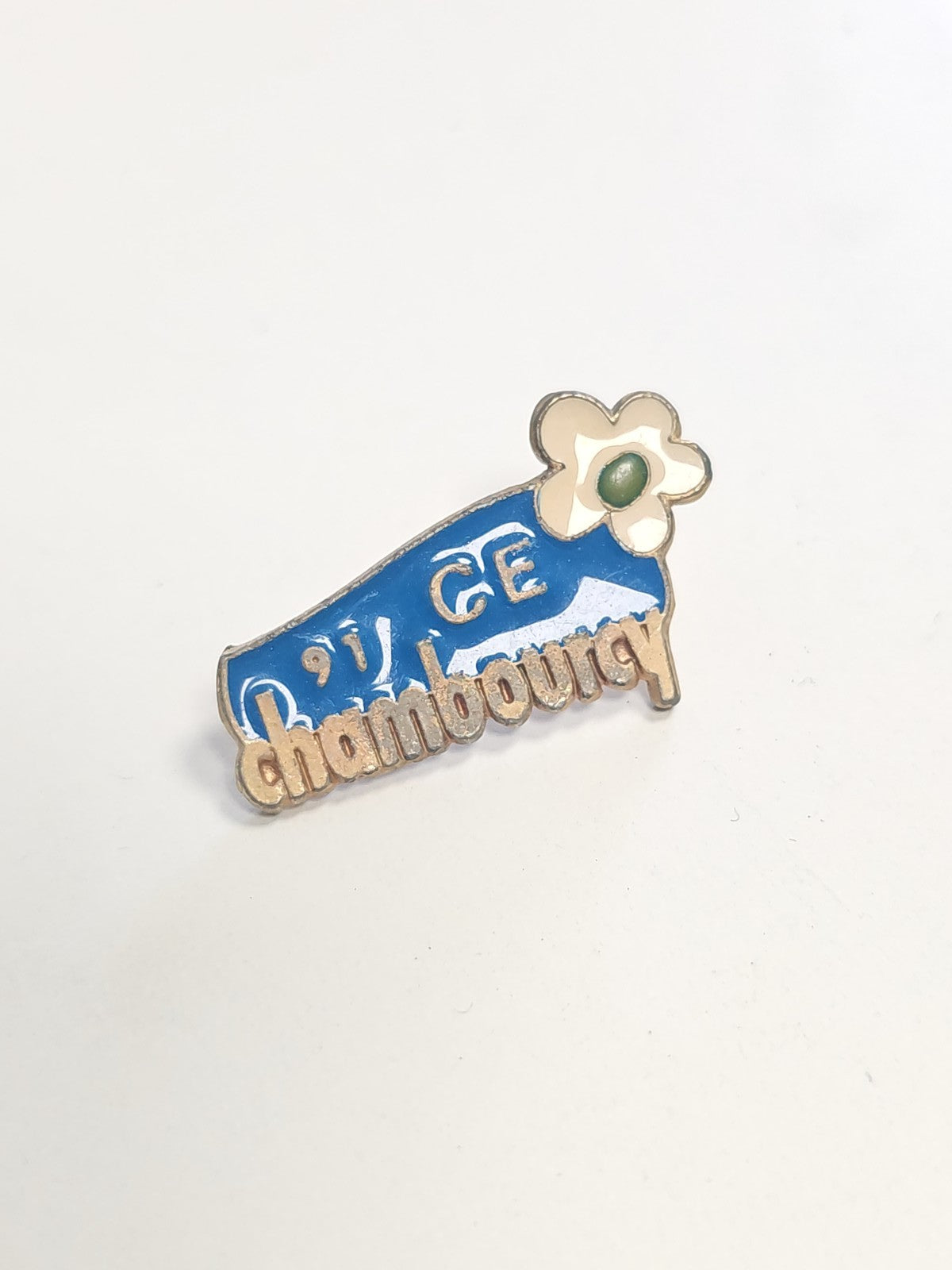 Pin's publicitaire rétro Chambourcy ancien, badge vintage collection années 80