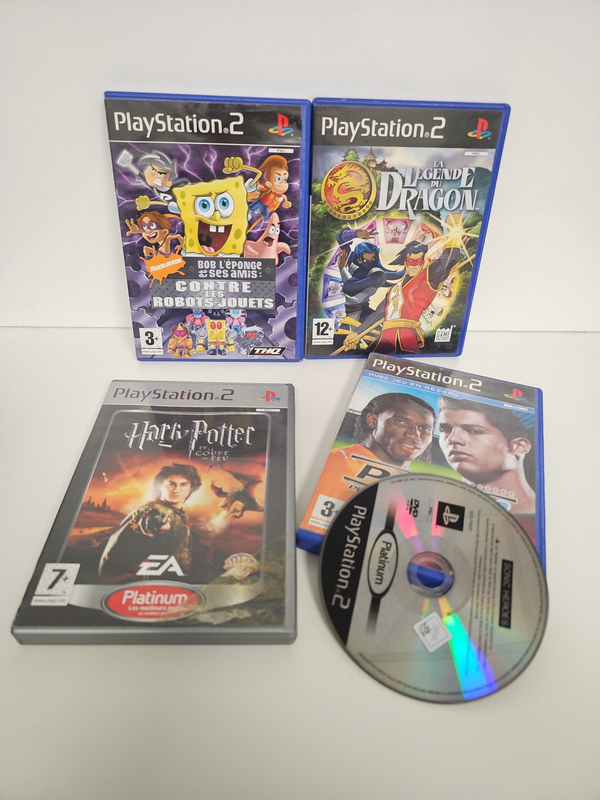 Lot 2 jeux PS2 Bob l'Éponge + La Légende du Dragon pour console Playstation 2