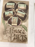 Carte postale ancienne Paris pensée fleur monuments rétro CPA