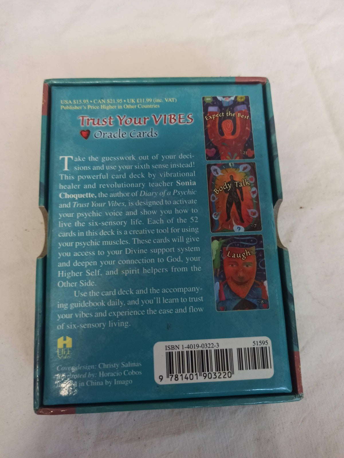 Jeu de cartes oracle Trust Your Vibes Sonia Choquette, éveil 6e sens, guide