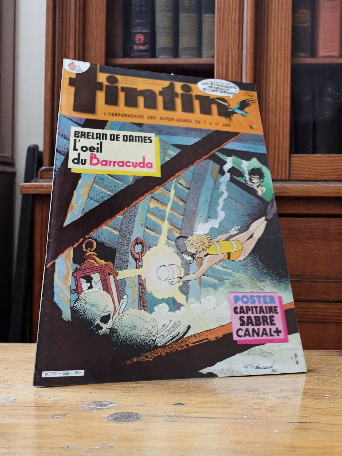 Magazine Tintin vintage Brelan de Dames Barracuda – Illustré rétro BD années 80