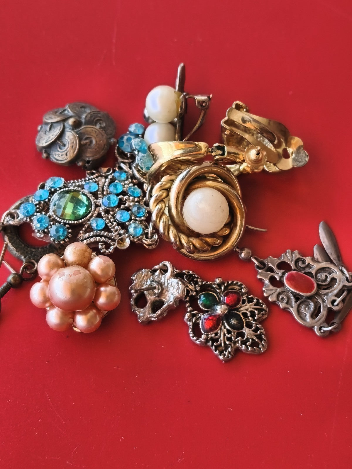 Lot ancien boucles d?oreilles orphelines vintage rétro pour création ou collecti
