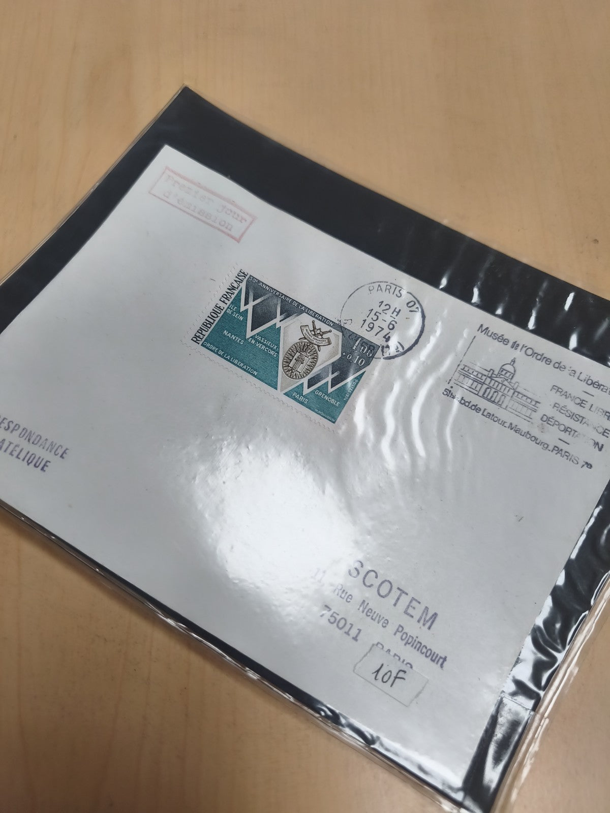 Enveloppe premier jour 1971 XXV Ordre Libération Paris timbre philatélie