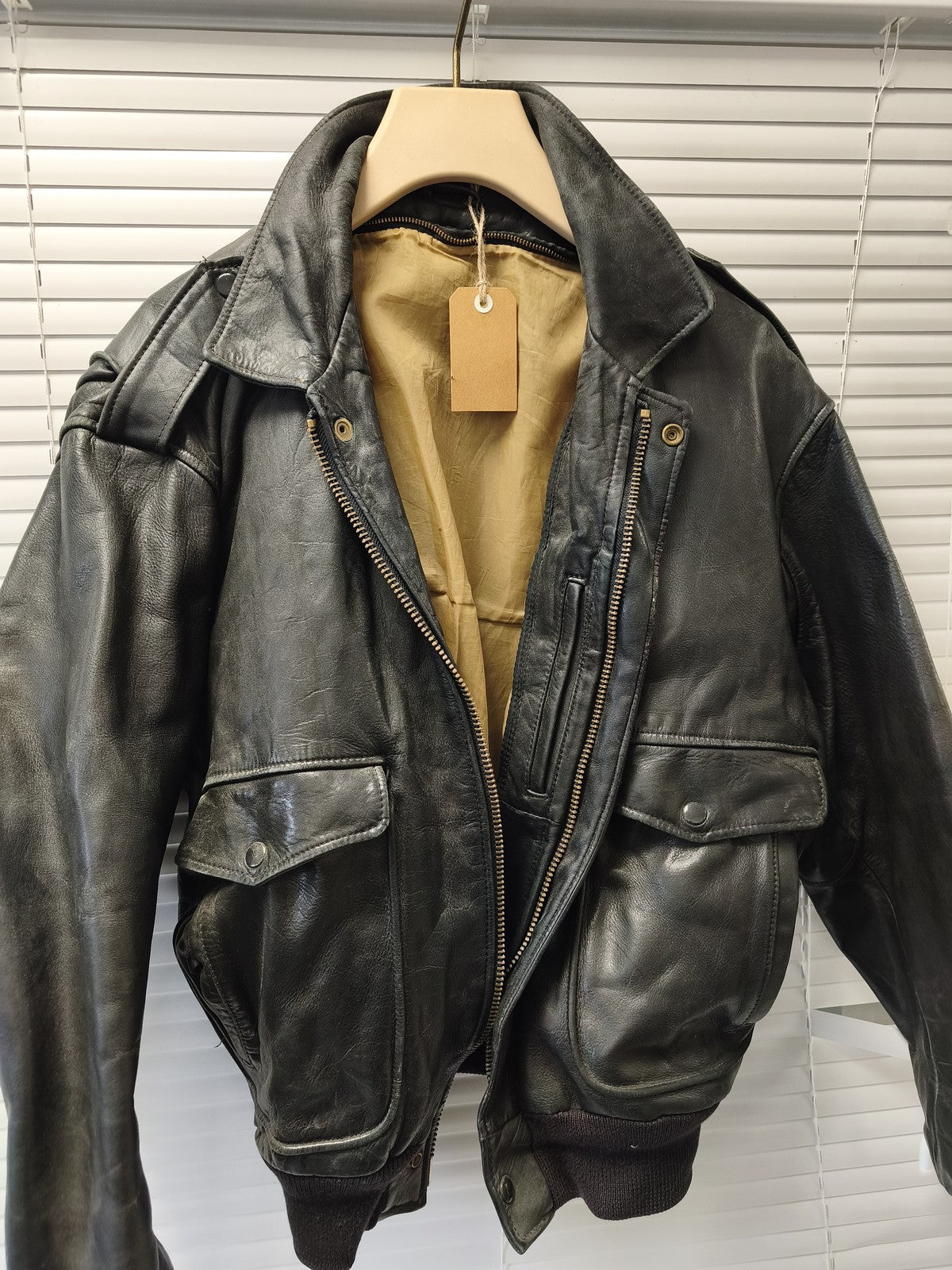 Vintage blouson homme cuir XL style perfecto ancien veste rétro motard