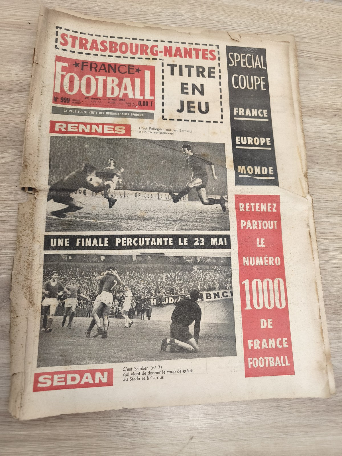 Ancien journal France Football n°999 spécial coupe 1965 rétro collection