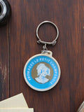 Porte-clés vintage Fromages Le Petit Champenois rond métal et plastique rétro pu