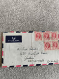 Lettre aérienne Rhodesia Nyasaland timbres 3d affranchissement philatélie UK