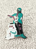 Pin's vintage "SAC A PUCES" personnage dessin, émaillé, années 90, badge rétro