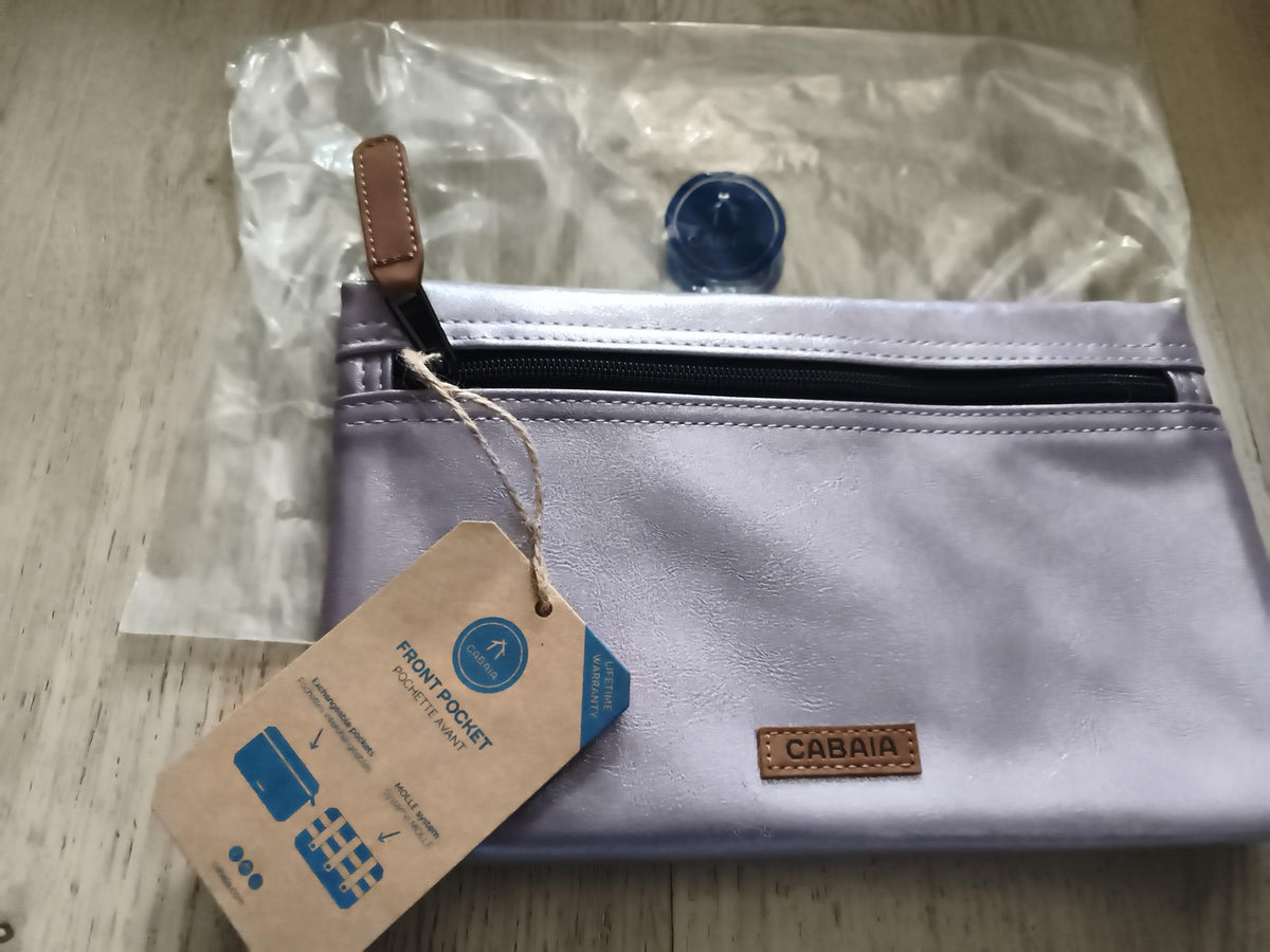 Pochette avant Cabaia lavande neuve zip noir 24 cm accessoire sac