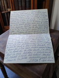 Lettre manuscrite ancienne années 50/70, écriture bleue, correspondance mère-fil
