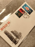 Lettre premier jour Mexico 68 JO timbres Belgique cachet Gent philatélie