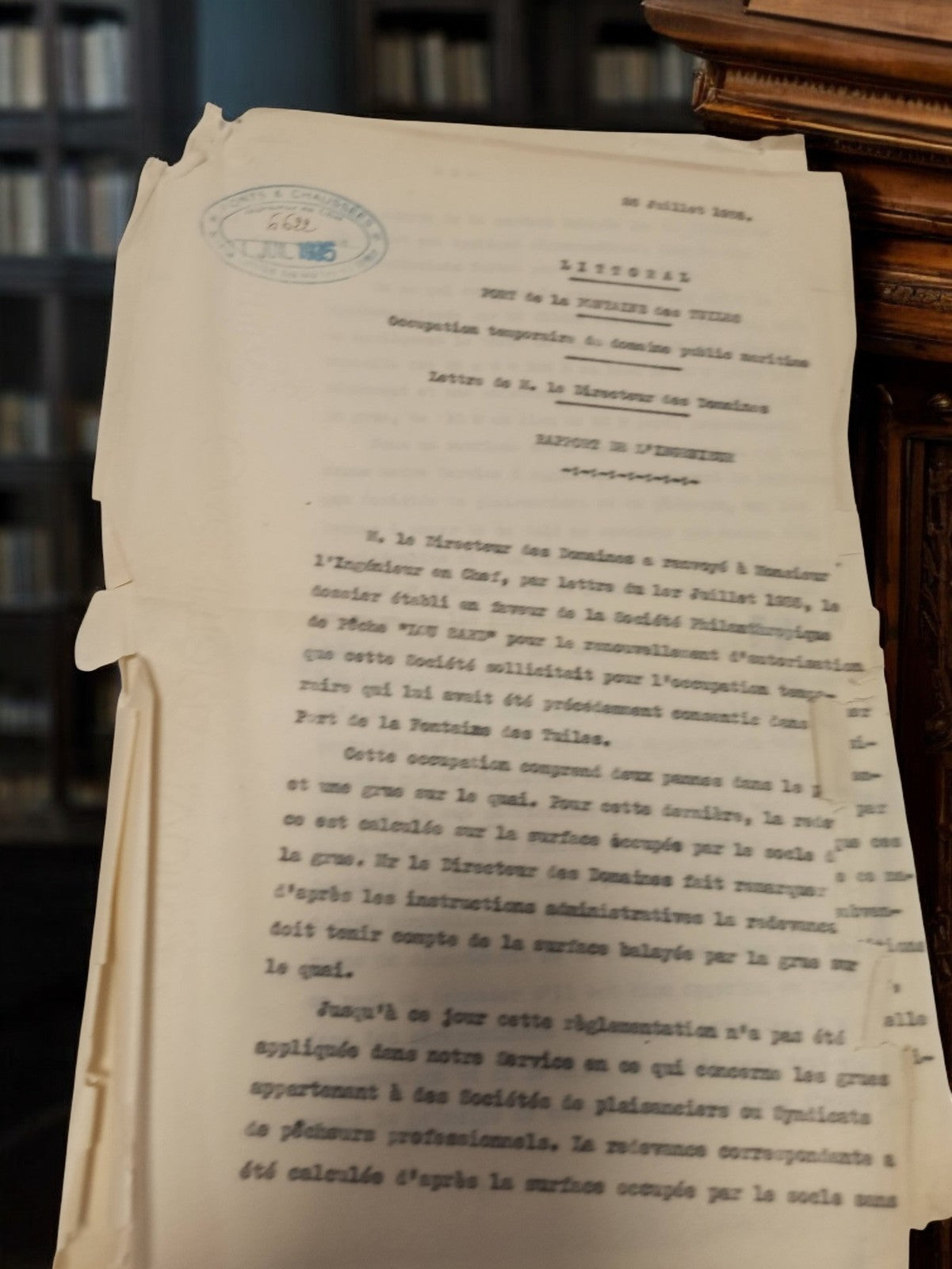 Document ancien Travaux Publics Hydrauliques Marseille 1938 vintage administrati
