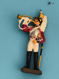 Figurine soldat plomb trompette uniforme empire ancien jouet militaire peint