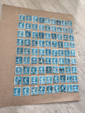 Gros lot timbres anciens Marianne 25c bleu sur planche philatélie étude