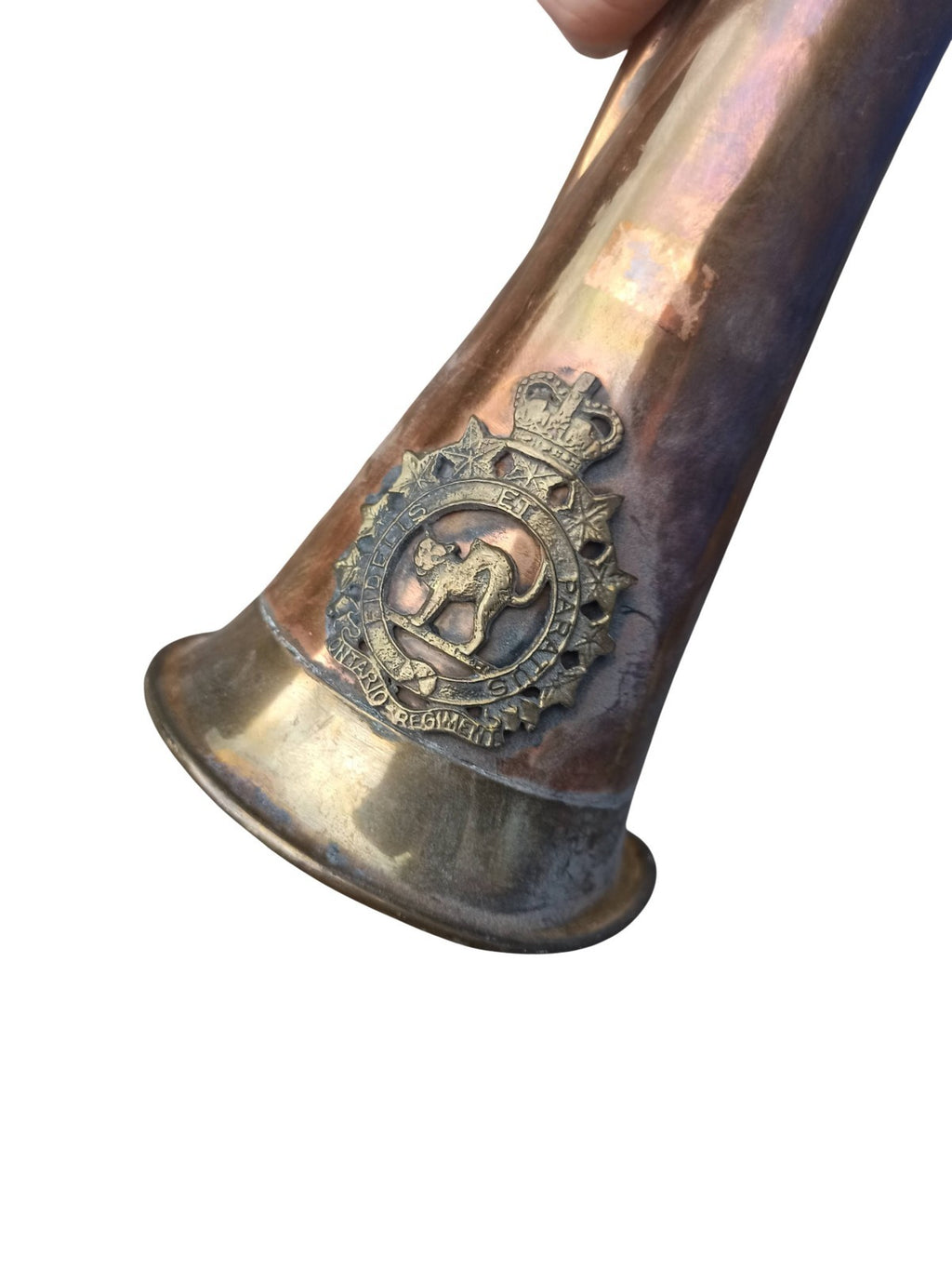 Ancien clairon militaire vintage cuivre légion étrangère collection armée déco