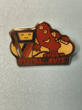 Pin's vintage TOTAL AVIS mascotte rouge, collection automobilia (Ref 9)