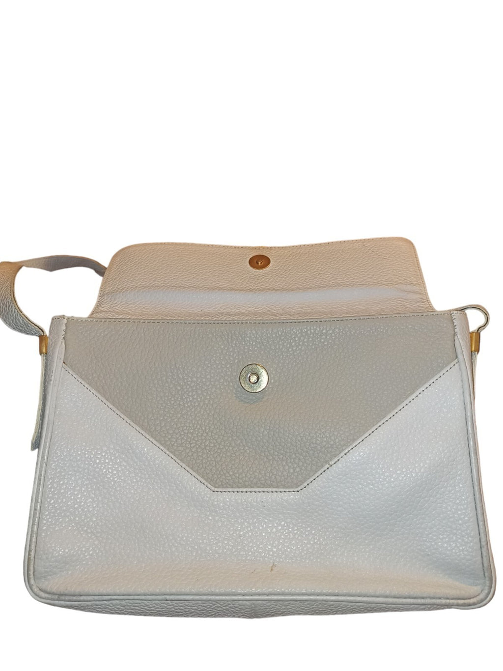 Sac bandoulière Lanvin vintage blanc, fermeture à rabat, authentique