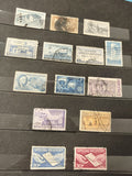 Lot anciens timbres USA oblitérés vintage philatélie collection thématique