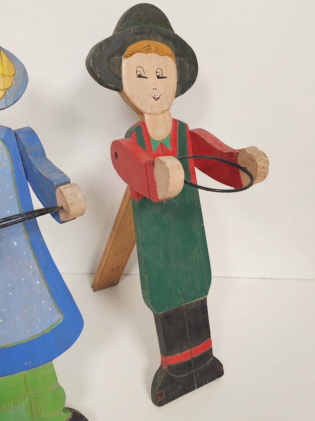 Vintage Antike Holzspielzeuge handgefertigte Statuen Retro Dekoration Sammlung