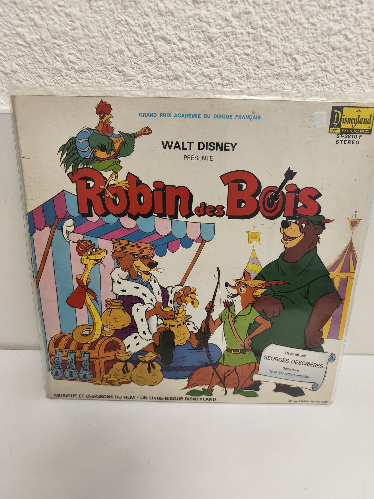 Vinyle 33 tours Robin des Bois Disney Disneyland Record ST-3810F livre-disque