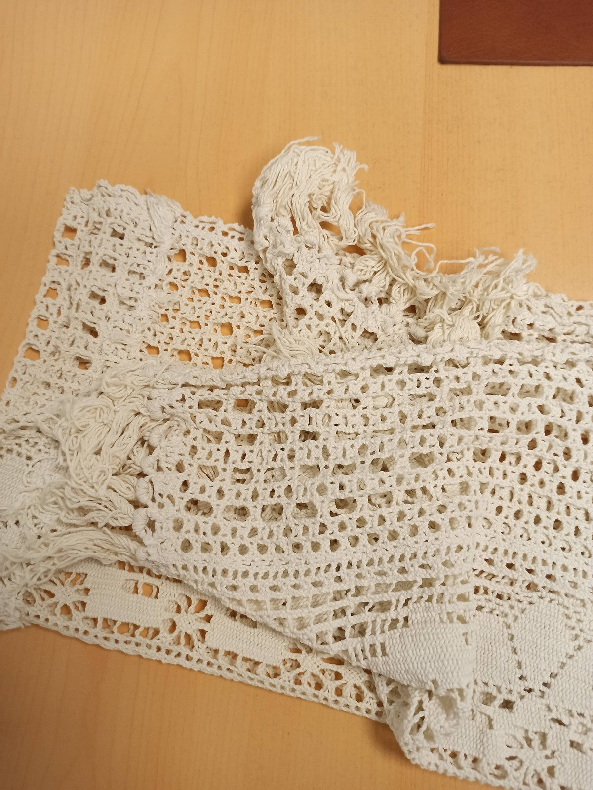 Rare set linge de table ancien brodé dentelle crochet vintage XIXe déco rétro