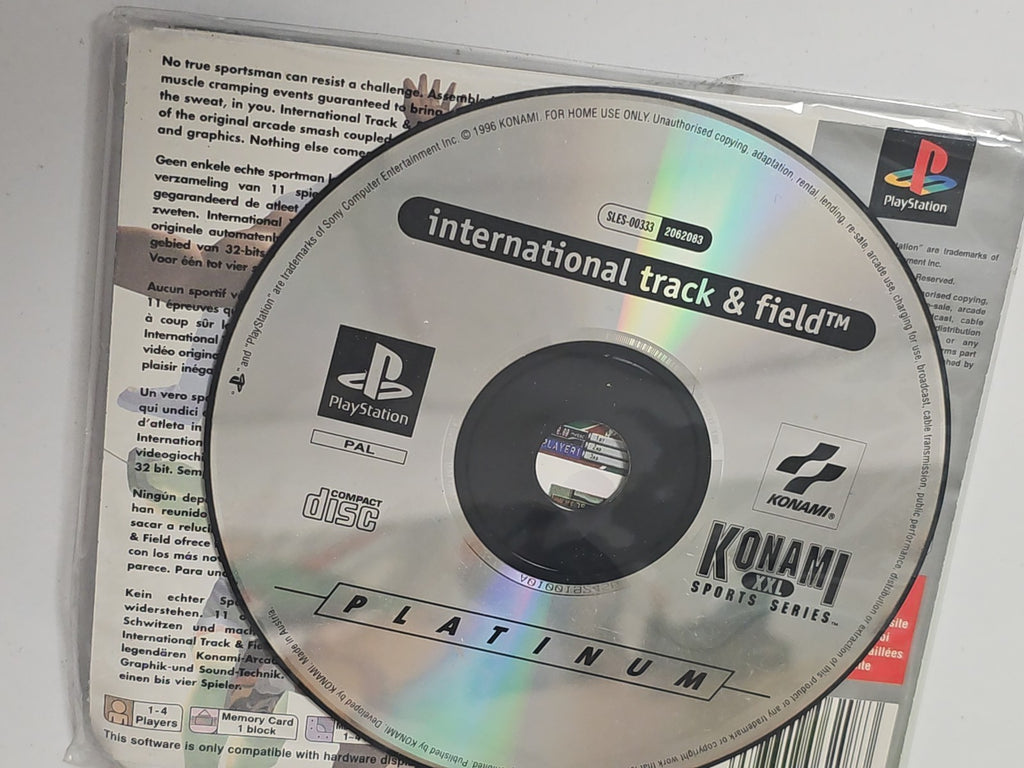 Jeu PS1 Track & Field sur PlayStation, CD et notice inclus, version française