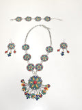 Parure ancienne fantaisie style berbère vintage, bijoux ethniques d'occasion