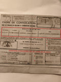 Ordre de convocation militaire 1964 armée française ancien document SNCF